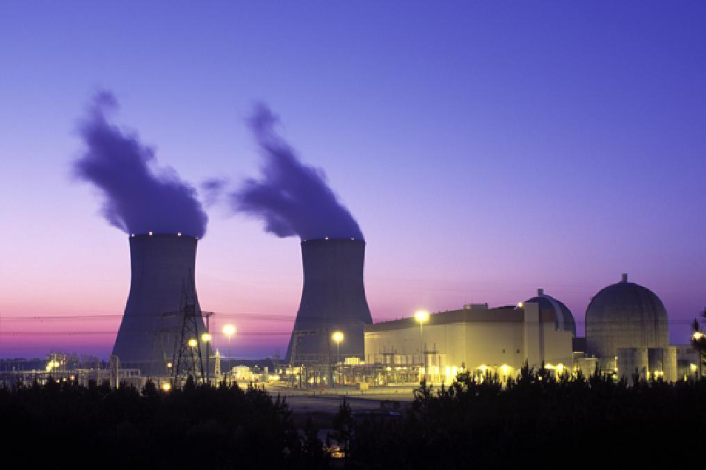 Vogtle Nuclear Power Plant - containment buildings and cooling towers